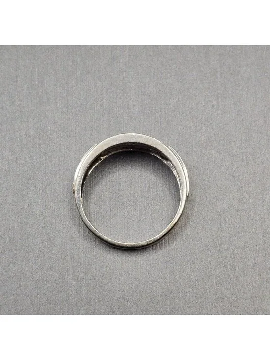 10k White Gold Natural Diamond Channel Set Band Ring Size 10.25 Signed NDI 4.05g - Picture 4 of 16